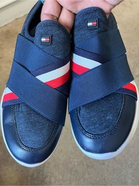 Tommy Hilfiger Blue Slip-On Casual Shoe with Subtle Red Accent